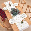 BrillShine Christmas Table Runner, White Gold Snowflake Table Runner, Faux