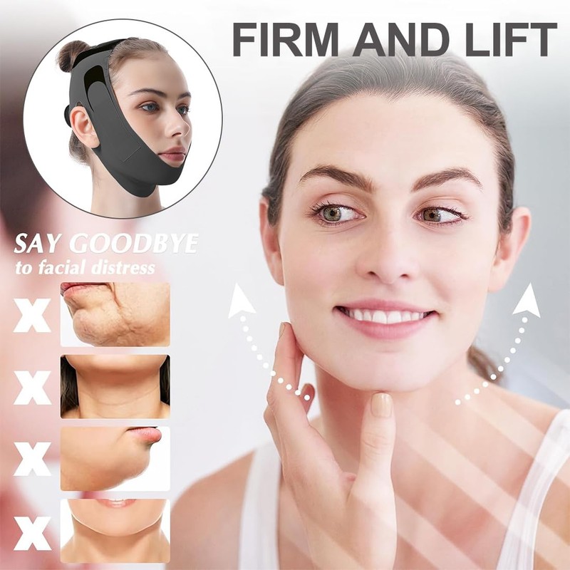 MKVZIYE V Face Masks, V-Shaped Chin Face Tightening Band, Suitable