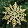 12 x Gold Glitter Snowflake Shape Hanging Christmas Tree Ornament Window Decoration XMAS Accessories