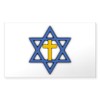 CafePress Star of David with Cross Sticker Rectangle Bumper Sticker