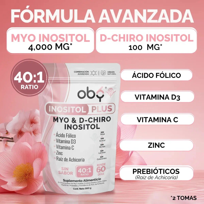 Myo Chiro Inositol Plus 300g Ácido Fólico Zinc Vitaminas Prebióticos