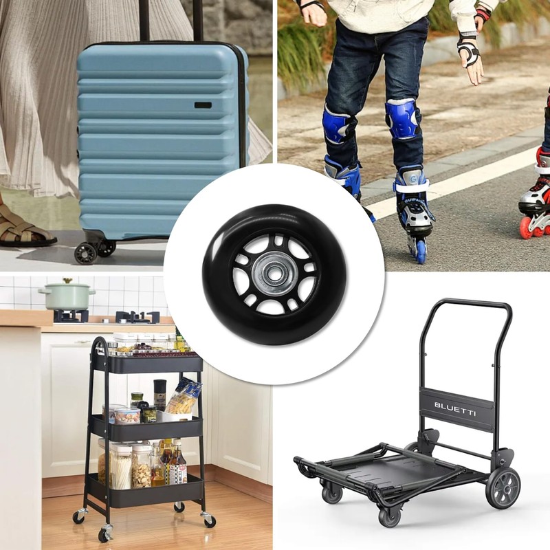 Joyangy 70 x 24mm Luggage Wheels Replacement, 2Pcs Rubber Suitcase