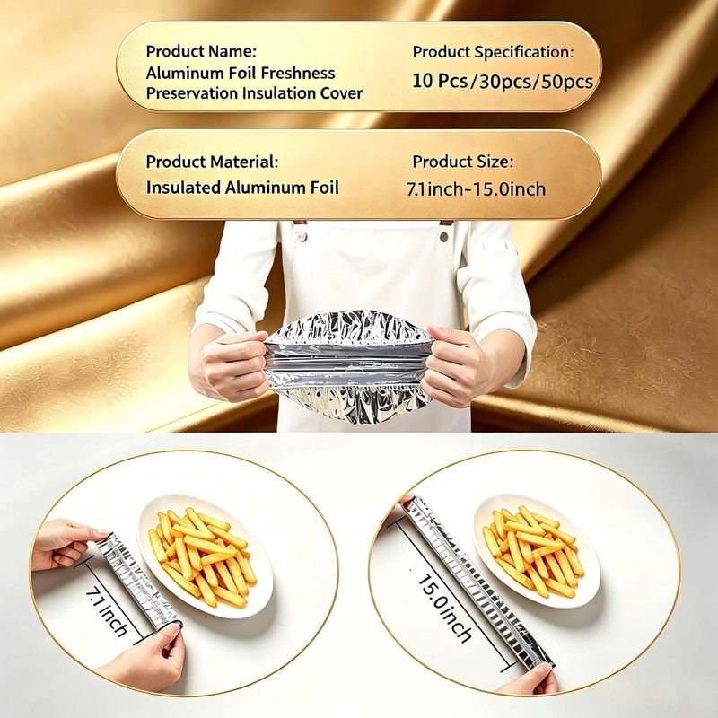 Cubierta Elástica de Papel de Aluminio para Alimentos, Cubierta Reutilizable
