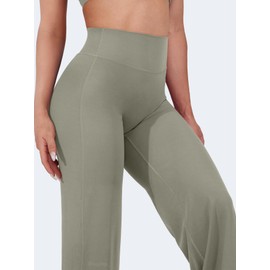 VOYJOY Straight Leggings Bottoms Wide Leg Pants for Women 29"/ 31.5"/33" High Waist Stretch Casual Sweatpants