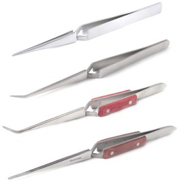 blueINOX Premium Tweezers Set with 4 Soldering Tweezers / Cross Tweezers / Industrial Tweezers / Technical Tweezers Stainless Steel