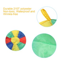 Ballery Kids Play Parachute, Multicolored Rainbow Outdoor Parachute for Kids Play Tents Toy Game With 8 Handles Ideal for Toddlers Outdoor Picnic Blanket Party Game Group Activity & More (2 Meter)