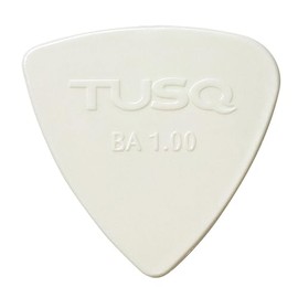 PQP-0401-W48 : TUSQ Bright Toned Bi-Angle Picks 1mm 48 Pack - White
