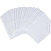 A4 Punch Pockets 100 Pack, Clear Plastic Sleeves for Folders
