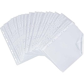A4 Punch Pockets 100 Pack, Clear Plastic Sleeves for Folders & Binders, Punched Wallets for Filing, Documents & Office Use, A4 Sheet Protectors – Lightweight, 100PCS