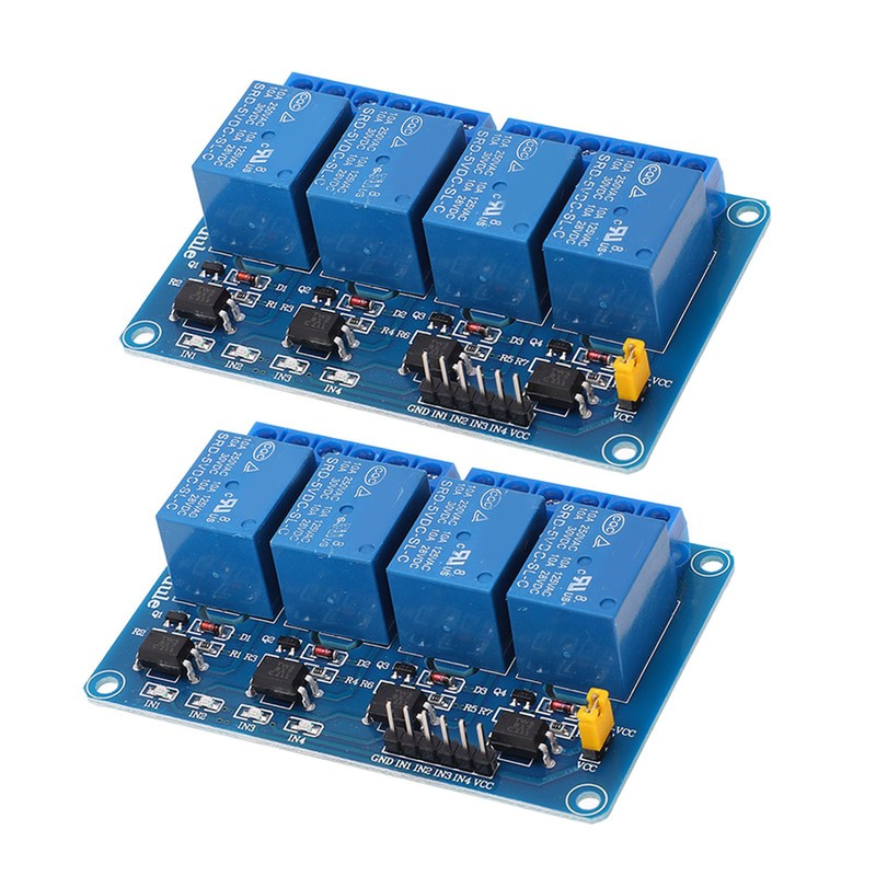 2PCS 4 Channel Relay Module Optocoupler Isolation ABS Solid State