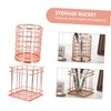 Baluue 2pcs Rose Gold Metal Makeup Brush Holders Elegant Wrought
