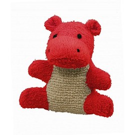 Plantlife Soft Hippo Bath Scrubby - Hand Made Natural Ramie Scrubby Safe for Kids to Use - Naturally Dyed Ramie for Shower - Kid Tested with No Removable Parts