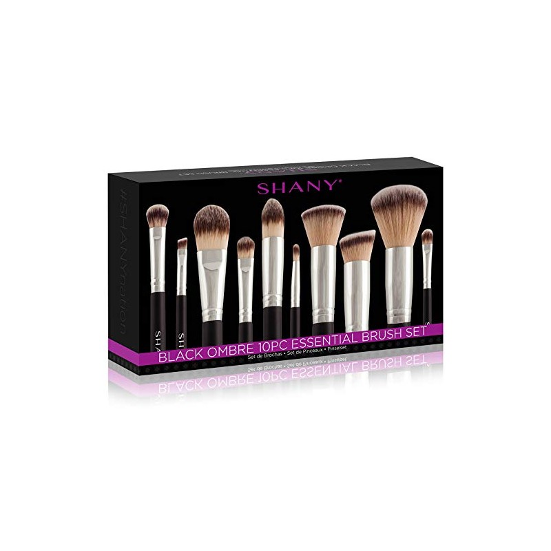 SHANY Black OMBRÉ Pro 10 PC Essential Brush Set with