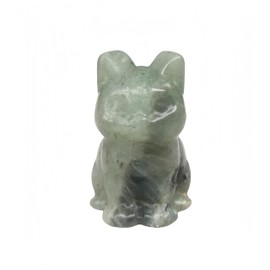 Manekieko Natural Grey Moonstone Happy Cat Crystals and Healing Stones Figures Collectibles, 1.5 Inch Hand Carved Gemstone Animal Sculpture Home Decor for Cat Lovers