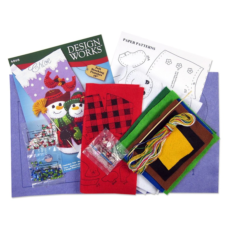 Design Works Crafts Felt Stocking Kit, Snow Couple
