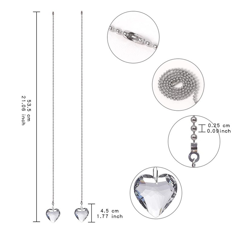 Ceiling Fan Pull Chains Clear Crystal Prism Ball Ornaments 20