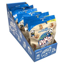 Meiji Hello Panda Cookies, Vanilla Crème Filled - 7 Oz, Pack of 6 - Bite Sized Cookies with Fun Panda Sports
