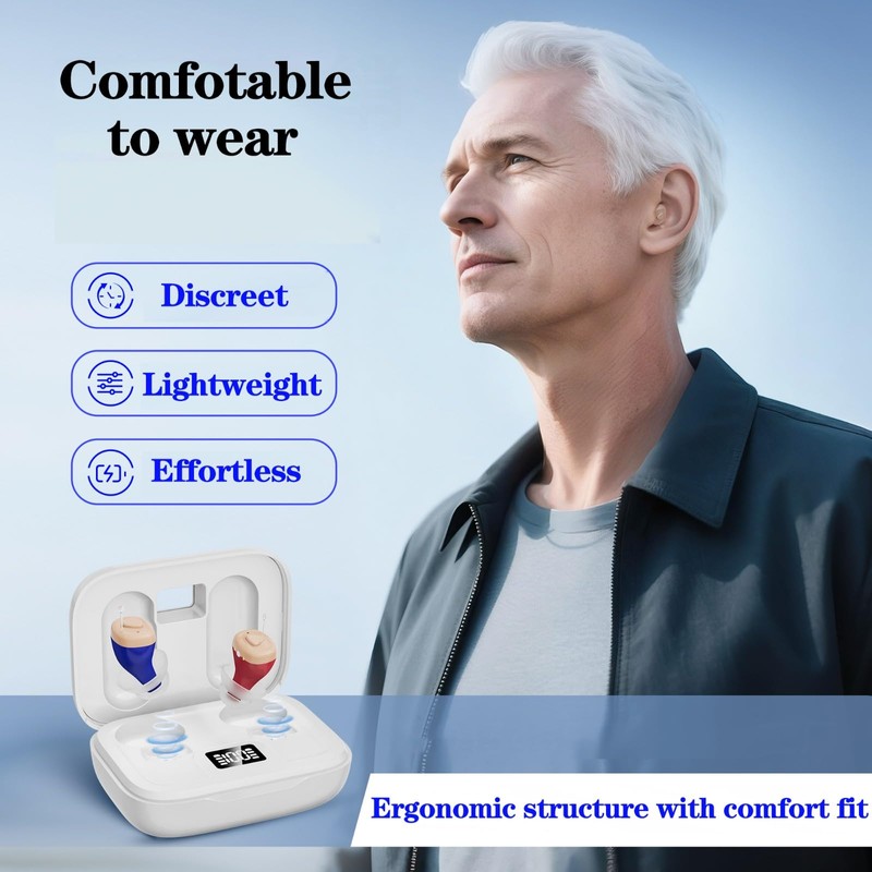 Invisible Digital Hearing Amplifier with Noise Reduction – 110H Charging
