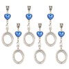 MAYJOYDIY 6 Sets Alloy Oval Rhinestone Photo Charm,86mm Silver White