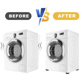 FEMONGY Washing Machine Pad Pack of 4 Vibration Damper Washing Machine, Vibration Damper Washing Machine, Washing Machine Feet for Washing Machines and Dryers (Black, Inner Diameter: 45 mm)