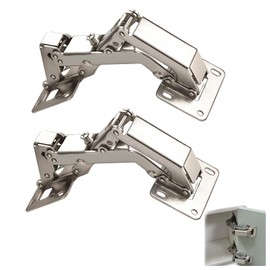 175° Soft Close Cabinet Hinges – 1 Pair Full Overlay Concealed Hinges for Frameless Kitchen Cupboards – Blind Corner Door Hinge Set for Replacement or DIY Fitting
