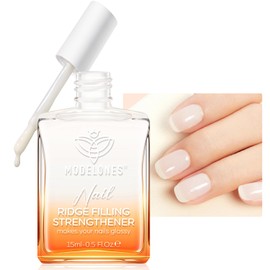 modelones Nail Strengthener and Growth Milky White Nail Polish Nail Repair for Damaged Nails Hardener Ridge Filler for Nail Strengthening Polish Gifts Women 15ml