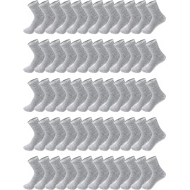 Tarpop 100 Pairs Mens Socks Bulk Moisture Wicking Socks Casual Sports Ankle Socks Bulk for Homeless Unisex Adult Men Women (Gray)