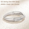 Wuziwen 925 Sterling Silver Cubic Zirconia Rings for Women Curved