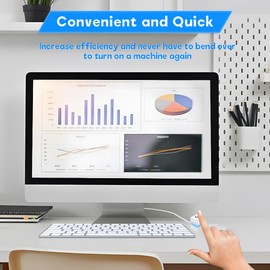 PC Power Button, Power Switch PC, PC Power Button RGB, 2 m Extension External Power Button (White)