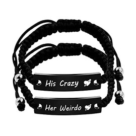 His Hers Couples Bracelets Crazy and Weirdo Matching Set Anniversary Promise Gifts Stainless Steel 2pcs Bracelet Set Y861-3D-Bracelet