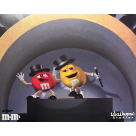 Mars "Show Time" M&M's Cel Advertisement Art Ad Mars Candy Yellow Red Character Stage