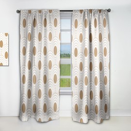 DesignQ 'Circular Retro Design' Mid-Century Modern Curtain Panel, 24359, 52x120, (Top20)