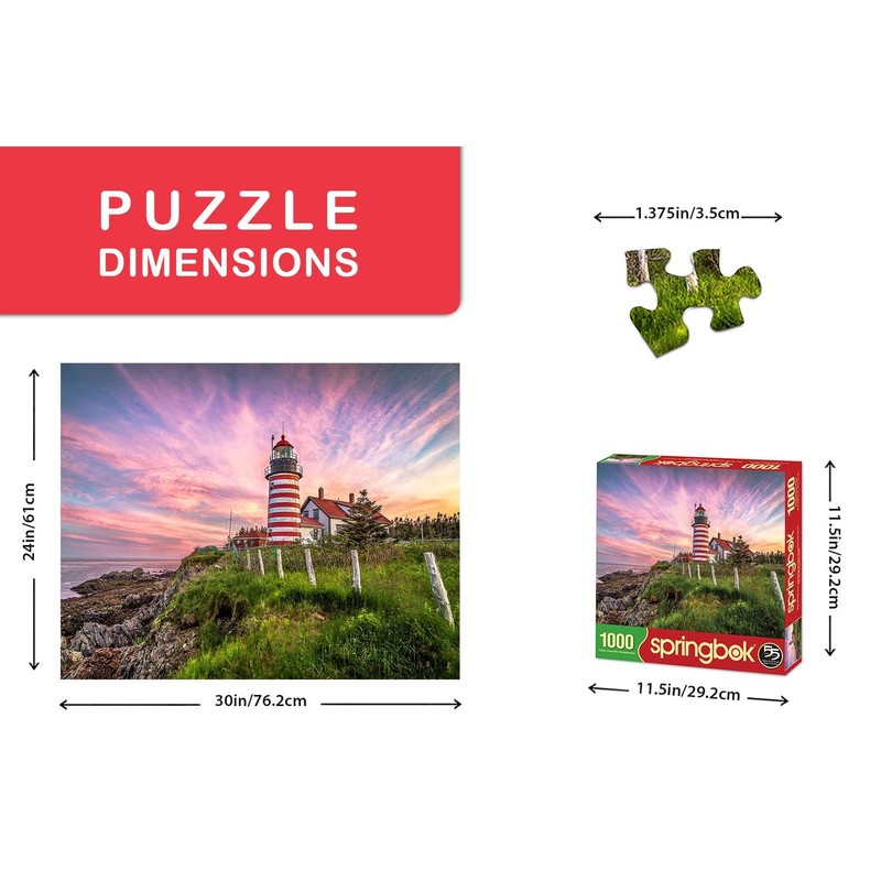 Springbok Puzzles - West Quoddy Head Lighthouse - 1000 Piece