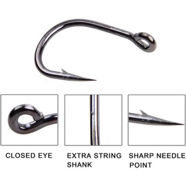 Shaddock 100 Pieces Live Bait Fishing Hooks Set Bait Hook Live Bait Circle Hook Strong Stainless Steel Sharp Fishing Hook Set Saltwater Fishing