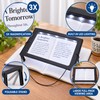 Full-Page Magnifier for Reading – 3X Foldable Desktop Lens with