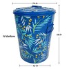 HOZUSO Hand Painted Metal Trash Can with Lid Recycling Canister