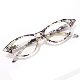 FEISEDY Lightweight Cat Eye Reading Glasses for Women Retro Small Anti Glare Readers B0042(Black Yellow 2.0x)