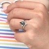 Salt and Pepper Geometric Arrowhead Stackable Ring | Gemstone &