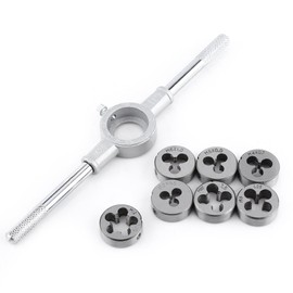 8PCS/Set Handheld Metric Screw Die set, M25 Wrench Bearing Steel Coarse Thread External Thread Cutting Tapping Hand Tool Kit