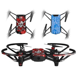 Skin Decal Wrap 2 Pack Compatible with DJI Ryze Tello Emo Skull Bones Drone NOT Included