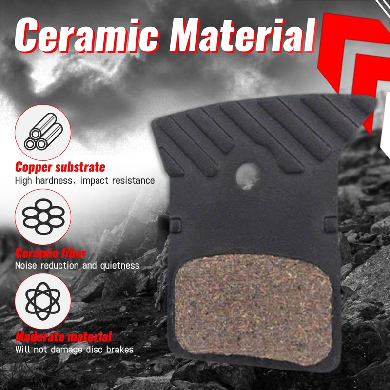 Xumann 1 Pair Bike Disc Brake Pads with Cooling Fin