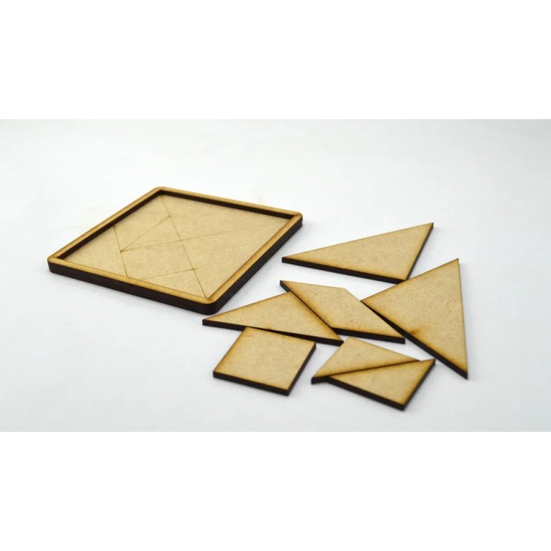 24pzs Material Didáctico Tangram 20cm Madera De Mdf Art3939