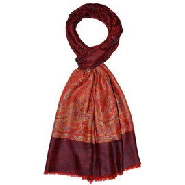 Lorenzo Cana Men's Scarf 100% Cashmere Scarf Cashmere Scarf Men's Scarf Men Woven Multicoloured, Paisley Red Shades