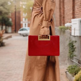 Milisente Women's Clutch Handbag Shoulder Bag Elegant Evening Bag with Handle Crossbody Bag for Wedding, red