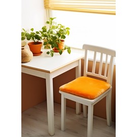 Hollert Lambskin Seat Cushion, 40 x 40 cm, Orange Chair Cushion, Merino Seat Cover, Fur for Chairs, Cuddly Soft