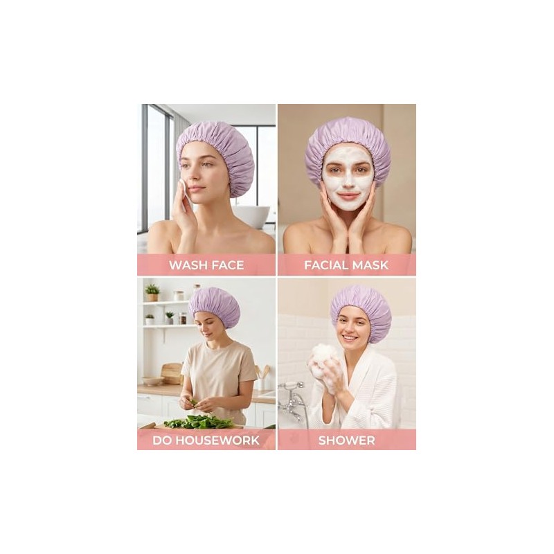 Aquior Gorros Ducha Reutilizables Mujer Gorro Impermeable Varias Capas Talla