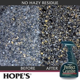 HOPE'S Perfect Granite & Marble Countertop Cleaner, Stain Remover and Polish, Streak-Free, Ammonia-Free, 22 Ounce, Pack of 6