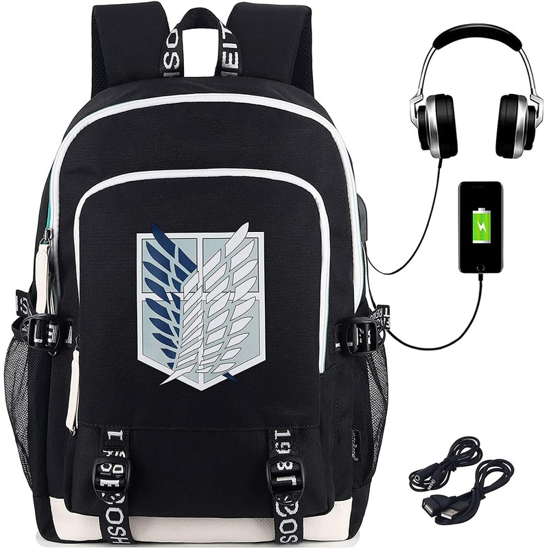 Roffatide Anime Backpack Printed College Bag Laptop Backpack with USB