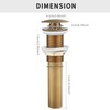 WOMAO Retro Sink Drain Fitting, Antique Brass Pop-Up Drain Valve