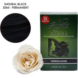 Reshma Beauty 30 Minute Henna Hair Color Infused with Goodness of Herbs (Natural Black, Pack Of 1), 1.05 Ounce